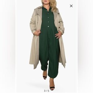 standards & practices Candice Khaki & Plaid Long
Trench Coat size 1X.